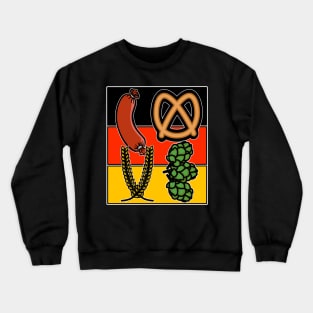 Love Oktoberfest German Flag Sausage and Pretzel Crewneck Sweatshirt